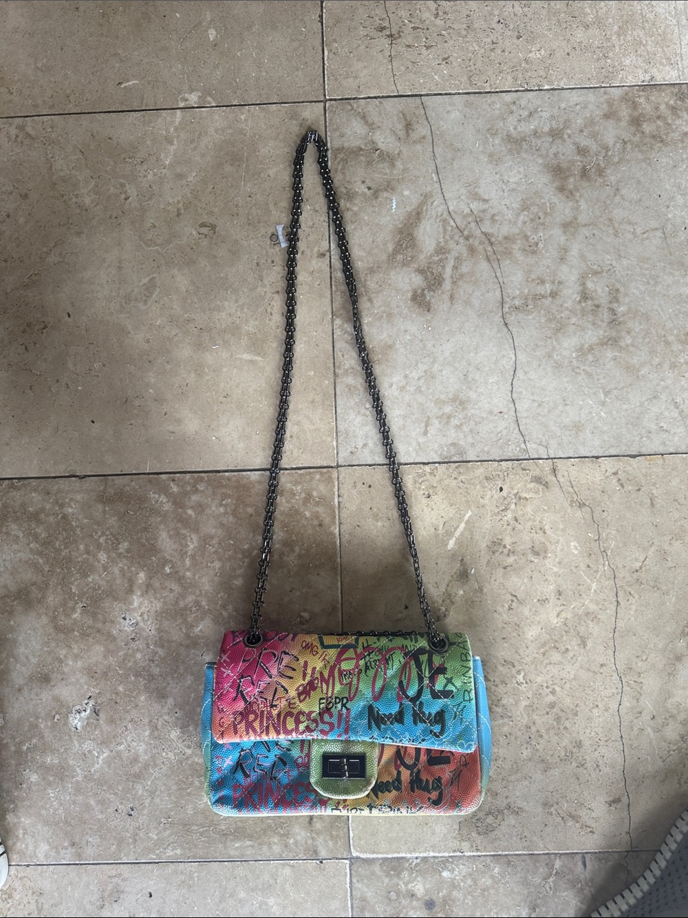 PASSION PIRATE ladies, graffiti printed purse preowned shows a few signs of wear - Picture 11 of 12